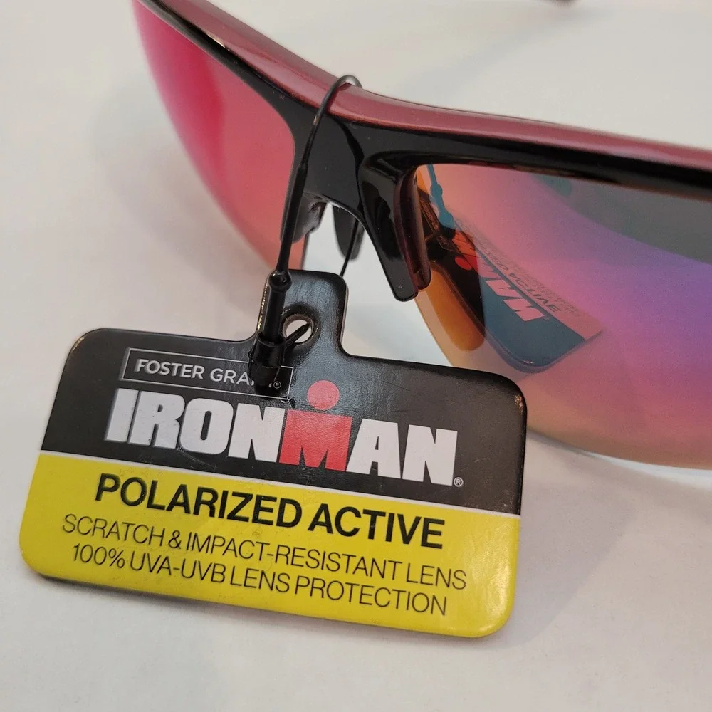 Foster Grant Ironman Sunglasses Mens‎ Polarized Active Red Mirror NS1124